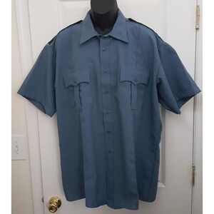 Elbeco TexTrop Coolest Comfort Mens Blue Short Sleeve Uniform Shirt Security 3XL